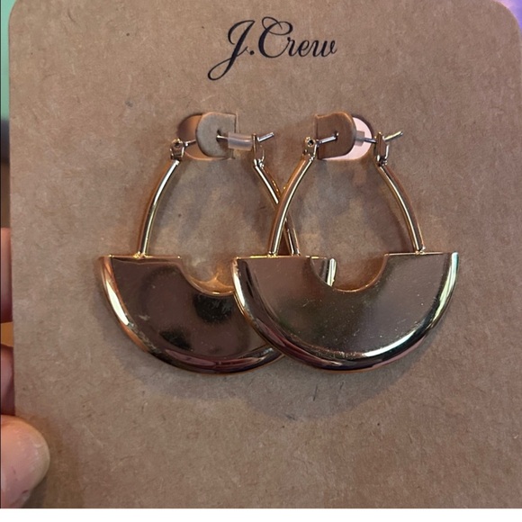 J. Crew Jewelry - NWT J. Crew Gold Half-Crescent Hoop Earrings